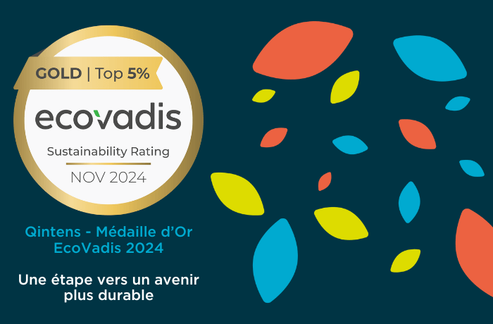 Médaille d’or EcoVadis obtenue par Qintens pour ses engagements RSE en 2024